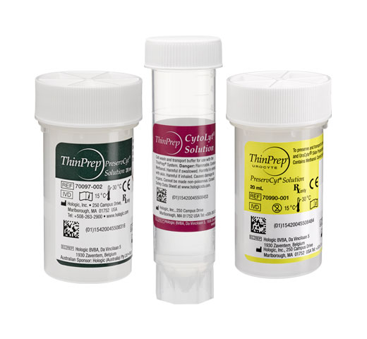 Vials on white background