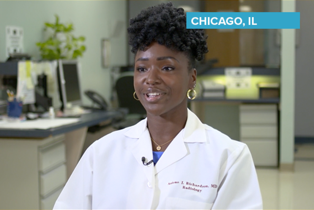 Female provider speaking in an office setting.