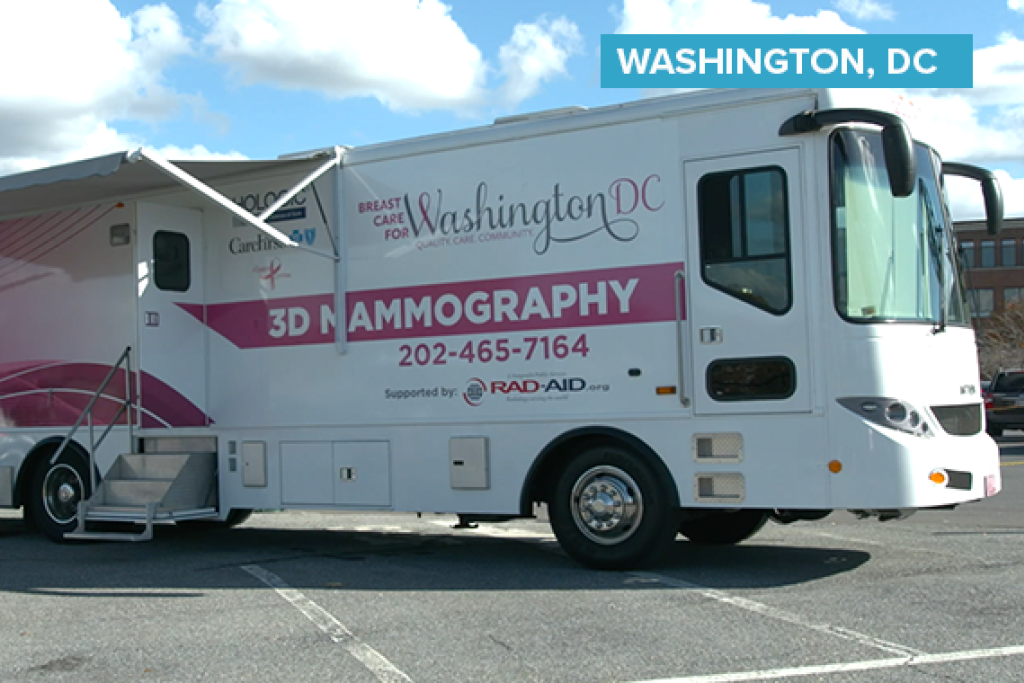 Mammography vehicle parked outside