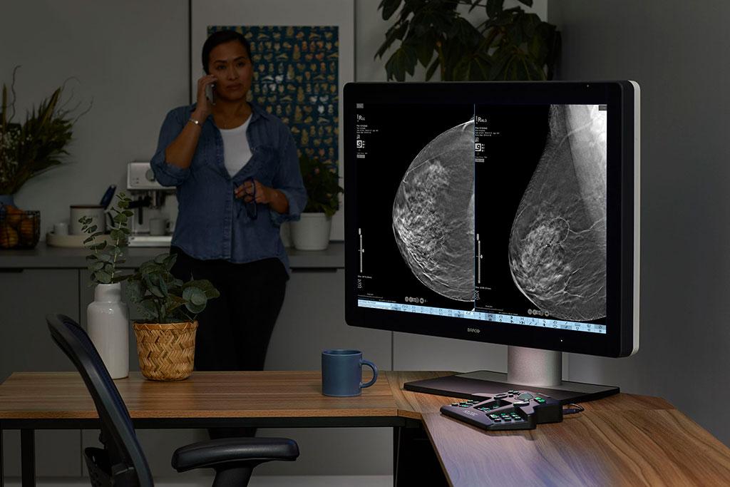 X-rays on monitor sitting on desk in an office setting