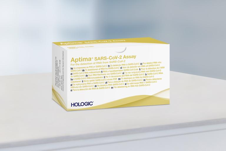 Assay box on table in lab setting