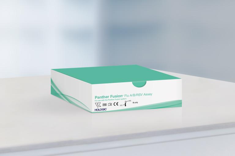 Assay box on table in lab setting