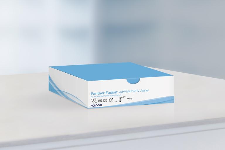 Assay box on table in lab setting