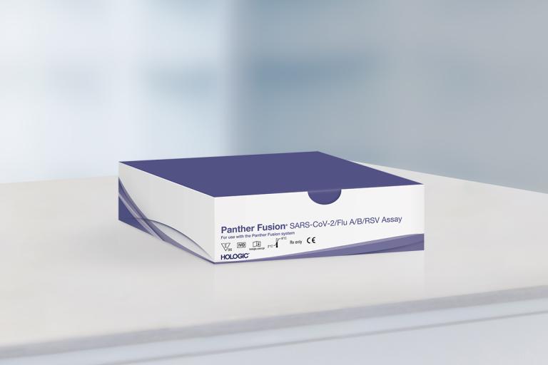 Assay box on table in lab setting.