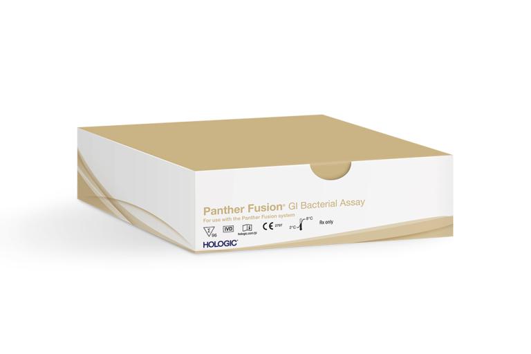 Assay box sitting on table with white background