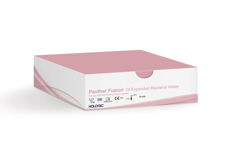 Assay box on table with white background