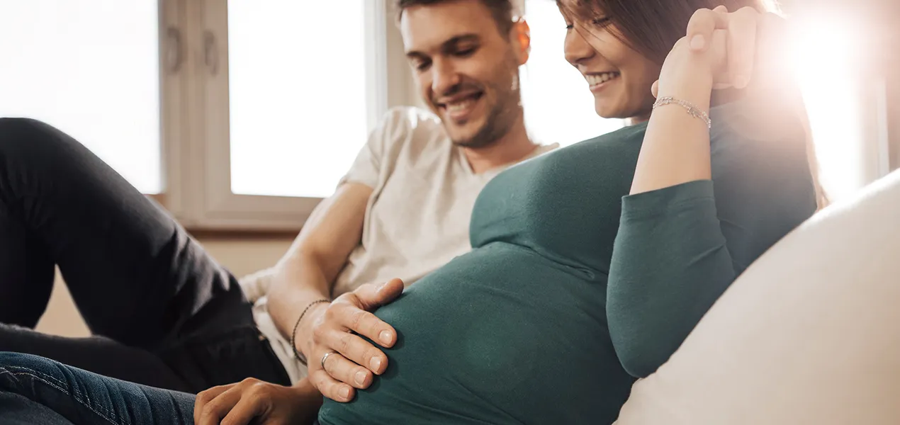 Expecting mother with partner. 