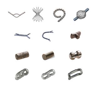 Breast biopsy site markers on white background