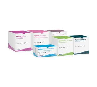 Group of assay boxes on white background